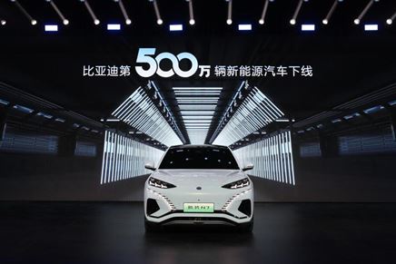 全球首家！比亞迪達(dá)成第500萬輛新能源汽車下線